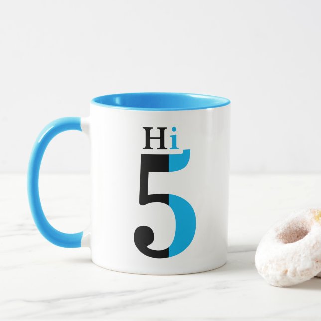 Caneca Design de alta tipografia azul (Com Donut)