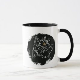 Caneca Design de Amante de Gato Cortado