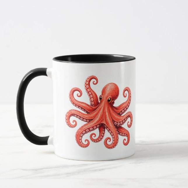 Caneca Design de animal marinho polvo do oceano (Esquerda)