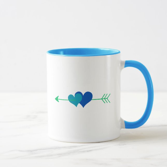 Caneca Design de Arte Moderna Corações (Direita)