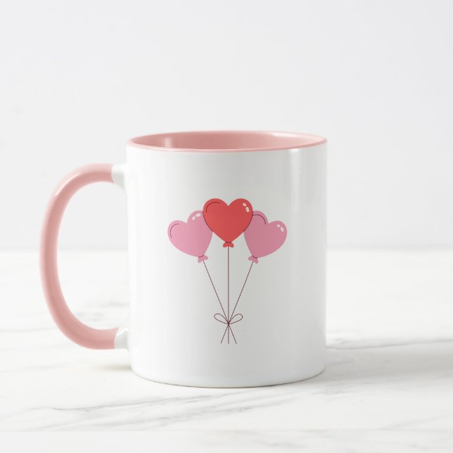 Caneca Design de Arte Moderna Corações (Esquerda)