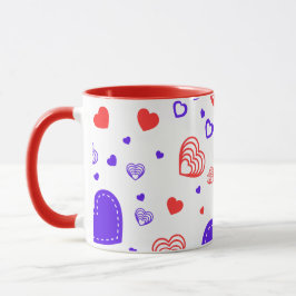Caneca Design de Arte Moderna Corações