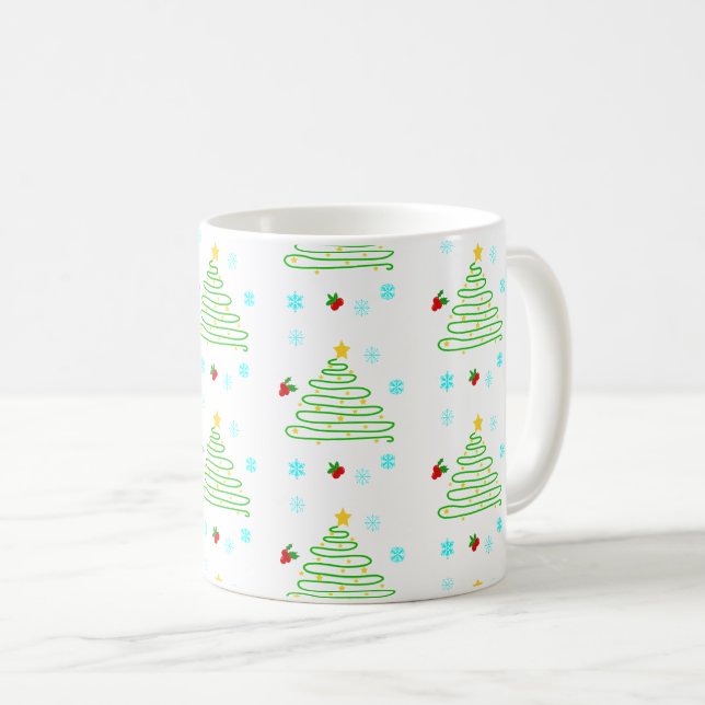 Caneca design de árvore de Natal (Frente Esquerda)