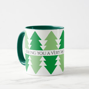 Caneca Design de Árvore de Natal Verde Luz Feliz Natal Fe