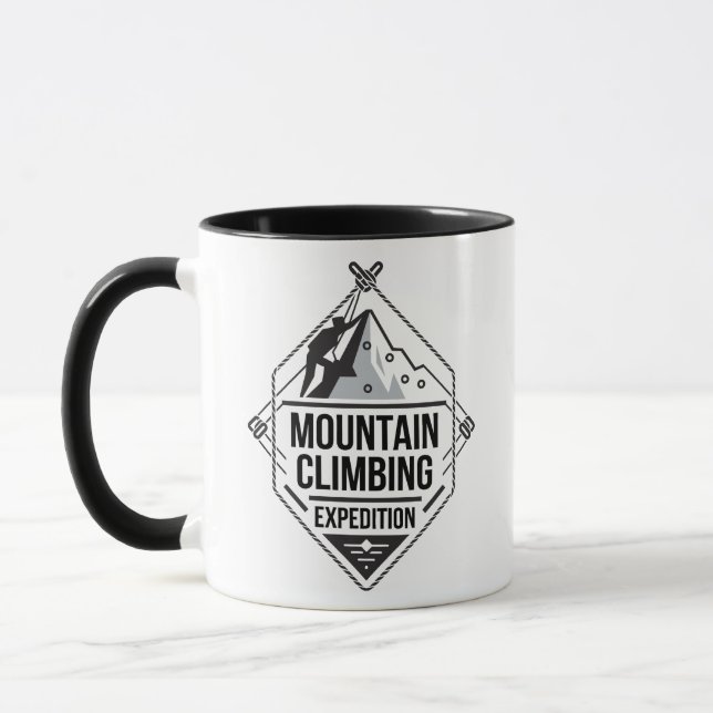 Caneca Design de Aventura de Expedição de Escalada de Mon (Esquerda)
