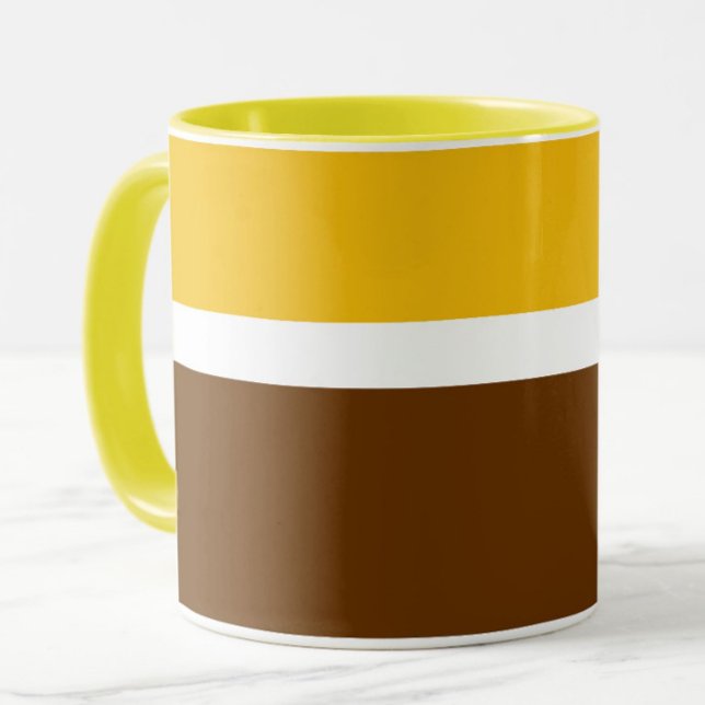 Caneca Design de Bloco de Cor Marrom-claro amarelo (Criador carregado)