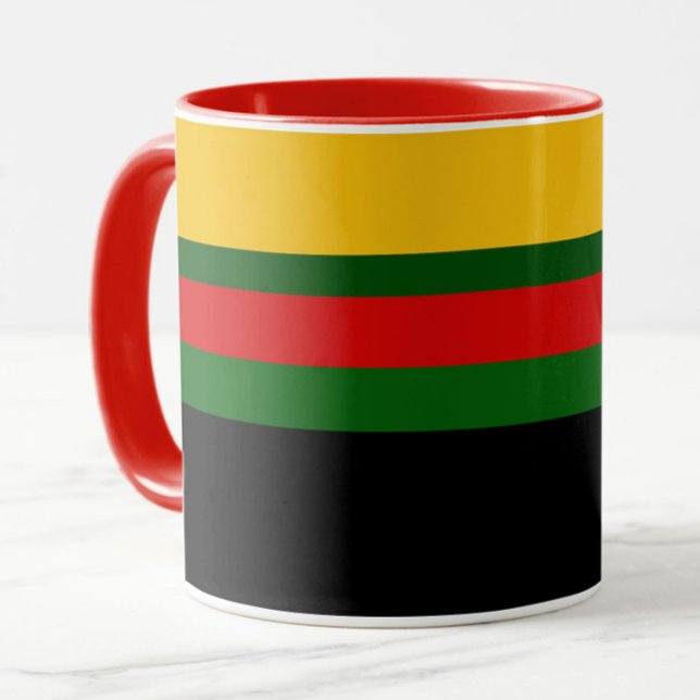 Caneca Design de Bloco de Cor Vermelho Verde Amarelo (Criador carregado)