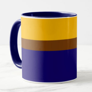 Caneca Design de Bloco de Cores Simples Azul Amarelo