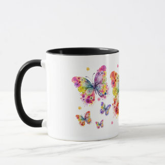 Caneca Design de Borboleta Colorida