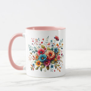 Caneca Design de Buquê Floral Colorido-58576