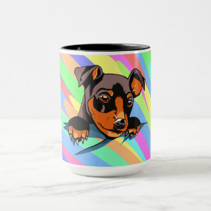 Caneca Design de cachorrinho preto fofo da raça Dachshund