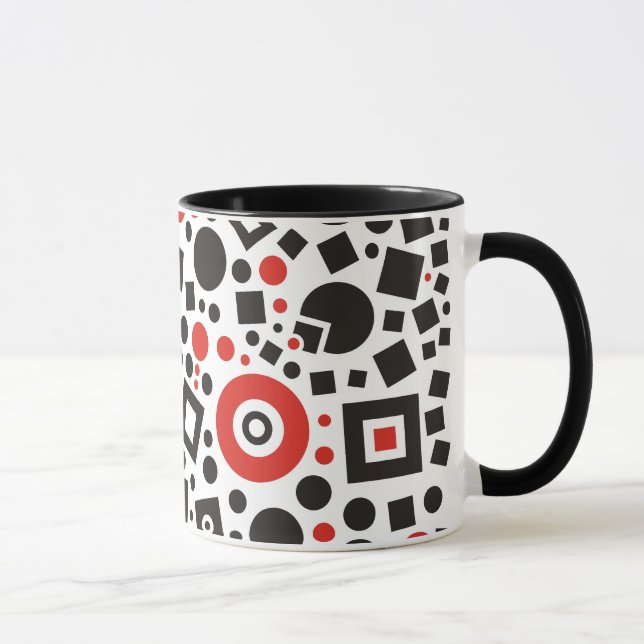 Caneca Design de café preto e vermelho (Direita)