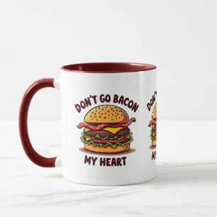 Caneca Design de Cheeseburger Amante de Bacon com Piada d
