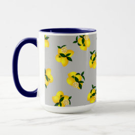 Caneca Design de Cinza Chic Lemon