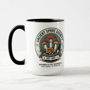 Caneca Design de Clube de Micologia e Buscador de Cogumel