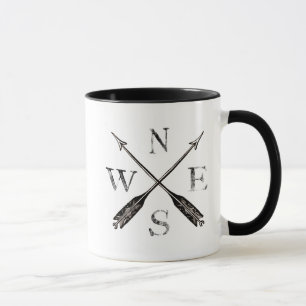 Caneca Design de Compass Russo de Vintage Simples