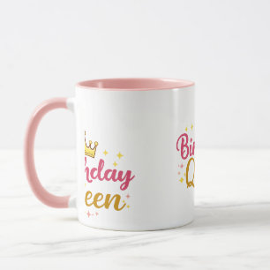 Caneca Design de Coroa de Rainha de Aniversário – Nascida