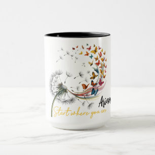 Caneca Design de Dente-de-Leão para Borboleta
