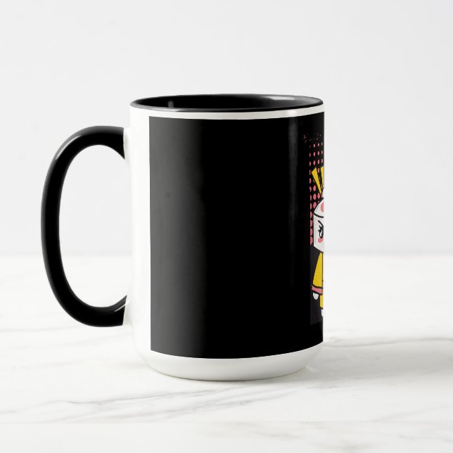 Caneca Design de desenho animado de lutadores de karatê d (Esquerda)
