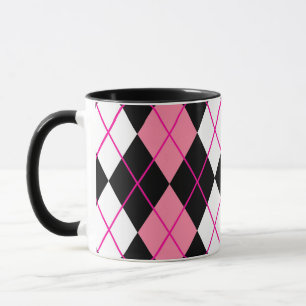 Caneca Design de Diamante de Argyle Branco-Rosa