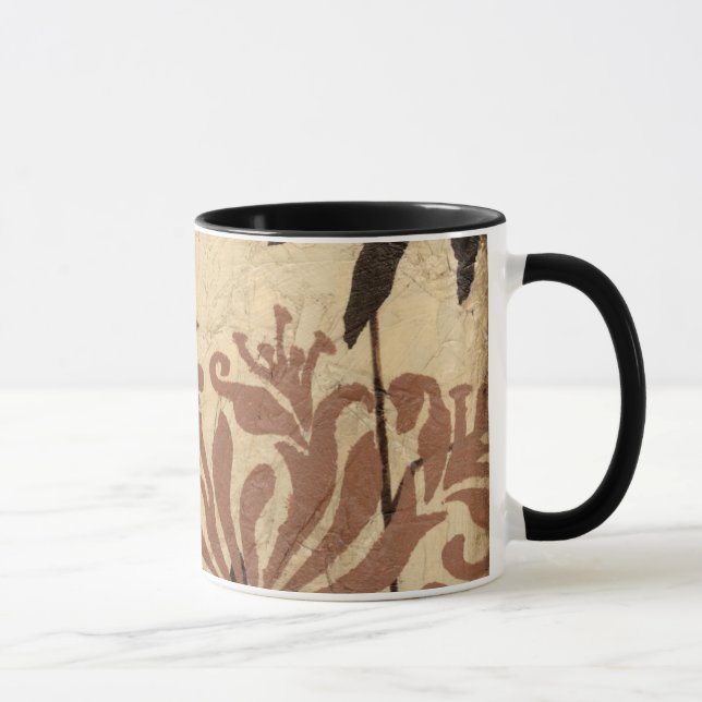 Caneca Design de Estêncil Floral com Folhas de Tawny (Direita)