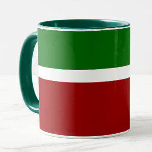 Caneca Design de Estilo de Bloco de Cor Verde Vermelho