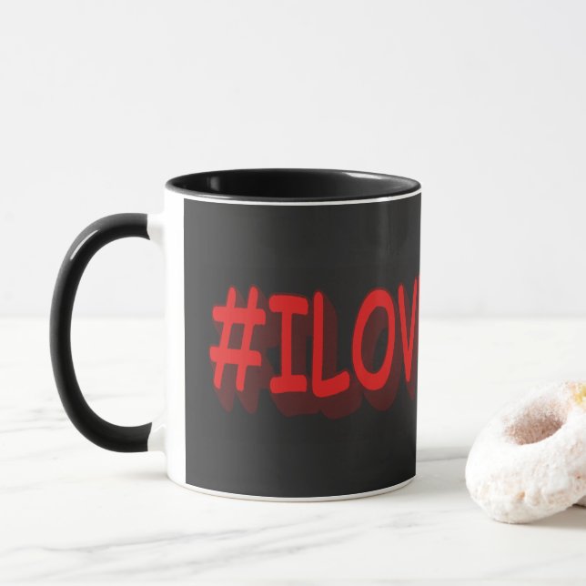 Caneca Design de Expressão Bestial "#ILOVEISRAE". Comprar (Com Donut)