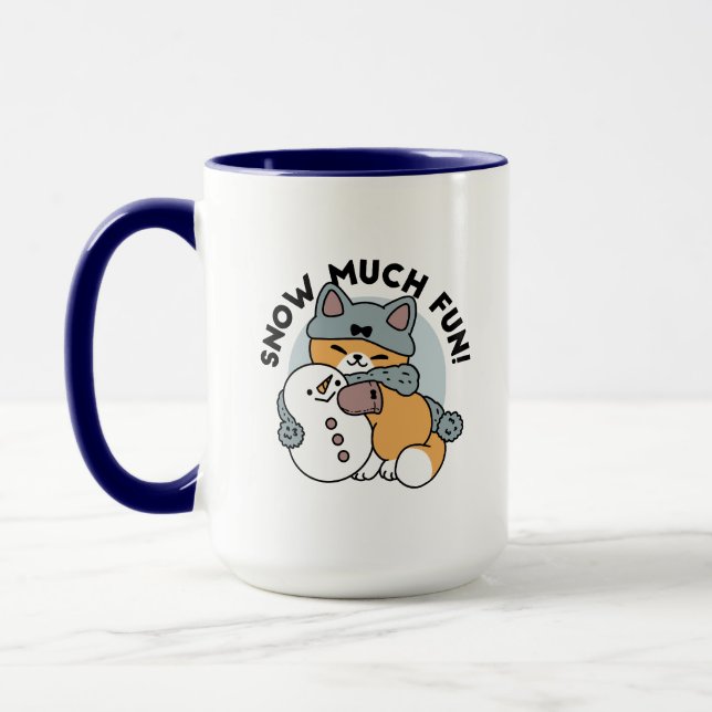 Caneca Design de Feriado de Inverno de Gato Muito Diverti (Esquerda)