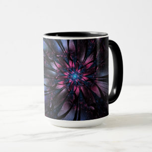 Caneca design de flor fractal abstrato.