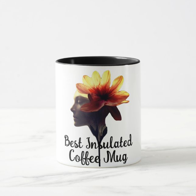 Caneca Design De Flor Petal Humana Com Um Rastreio De 11- (Centro)