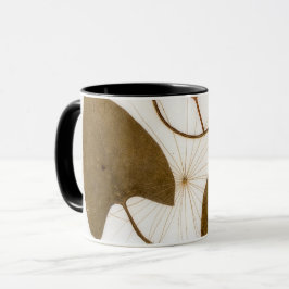 Caneca Design de Folha Prensada Modernista de Meados do S