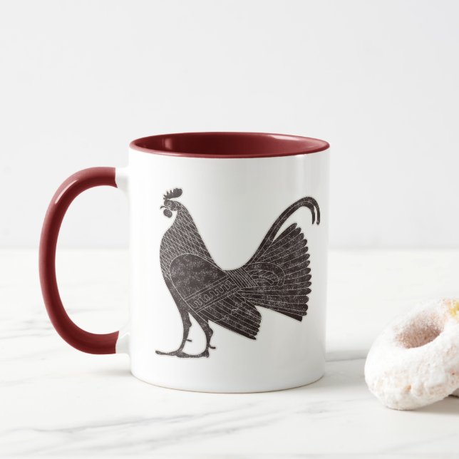 Caneca Design de galo grego antigo (Com Donut)