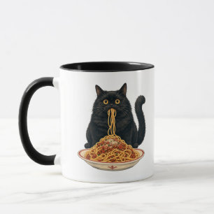 Caneca Design de gato amante de comida italiana fofa