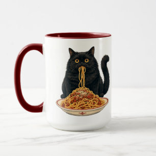 Caneca Design de gato amante de comida italiana fofa