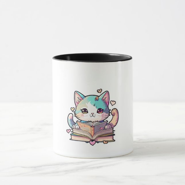 Caneca design de gato fofo (Centro)
