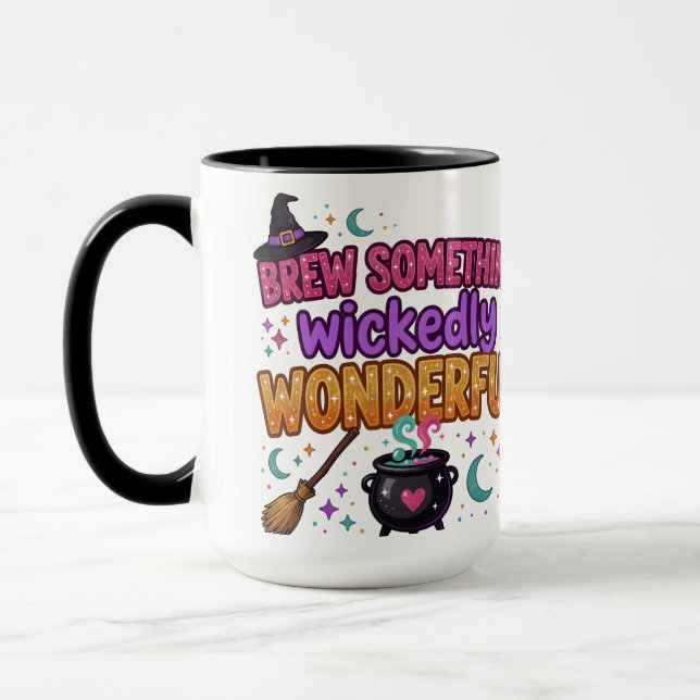 Caneca Design de Halloween com Brilho Fofo (Esquerda)