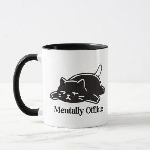 Caneca Design de Humor de Introvertido Mentalmente Offlin