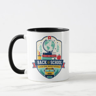 Caneca Design de Insígnia de Volta às Aulas