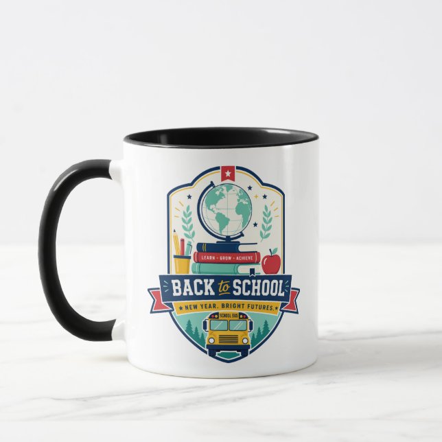 Caneca Design de Insígnia de Volta às Aulas (Esquerda)