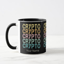 Caneca Design De Letra Retro De Criptomoeda