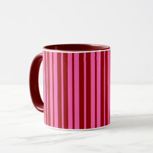 Caneca Design de Listras Rosa Vermelho Marinho