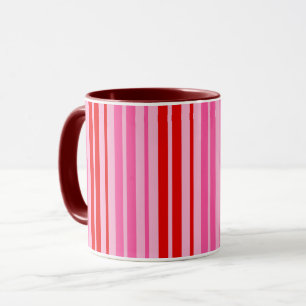 Caneca Design de Listras Verticais Rosa de Chiclete Verme