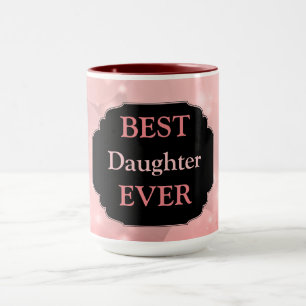 Caneca design de Luxo Rosa "Melhor Filha Nunca"