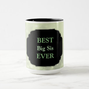 Caneca Design de Luxo Rosa "Melhor Sis Grande Nunca"