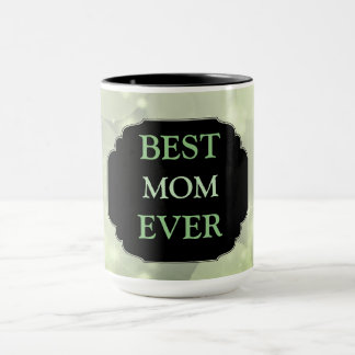 Caneca Design de Luxury Green Sparly "Melhor Mãe Nunca"
