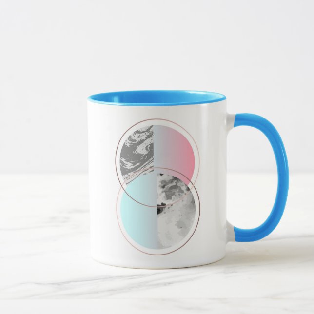 Caneca Design de mármore geométrico de Scandi (Direita)