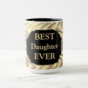 Caneca Design de "Melhor Filha do Mundo" Dourada de luxo