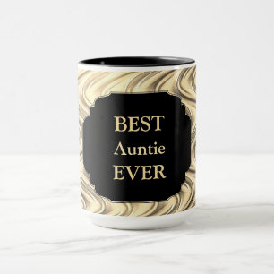 Caneca Design de "Melhor Tia Nunca" Dourada de luxo