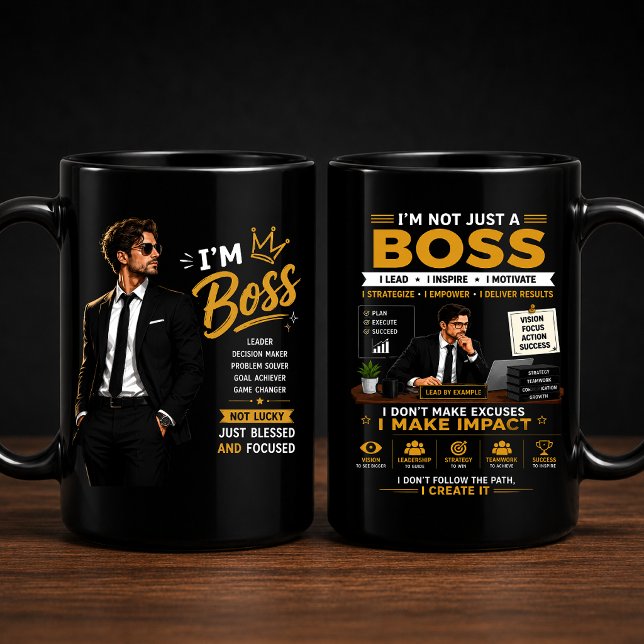 Caneca Design de Mentalidade de Chefe | Gráfico de Líder  (Criador carregado)