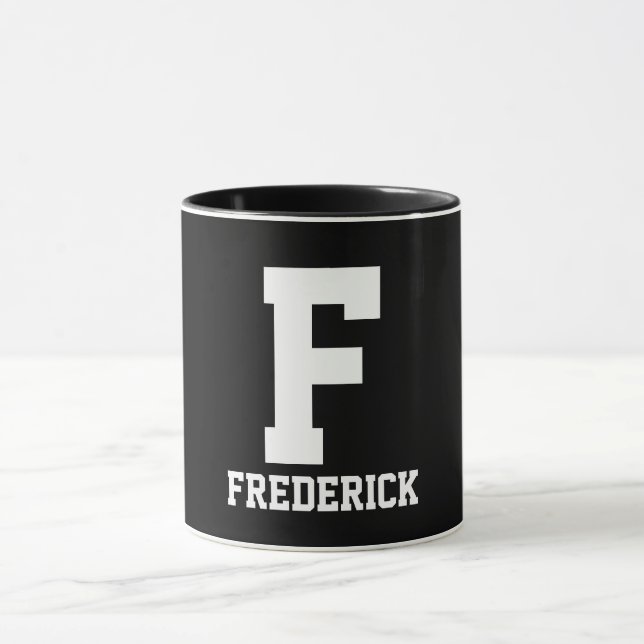 Caneca Design de Monograma Simples (Centro)